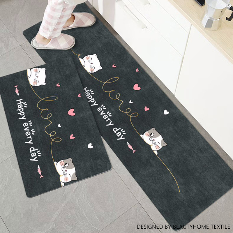 IBH crystal velvet cushion absorbent mat Bathroom door mat bathroom non-slip mat bathroom toilet kitchen rug mat carpet