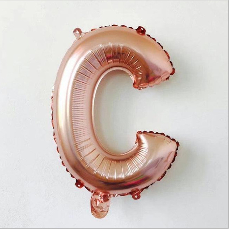 16寸玫瑰金铝箔字母气球生日派对婚庆玫瑰金铝膜英文字母数字气球详情5