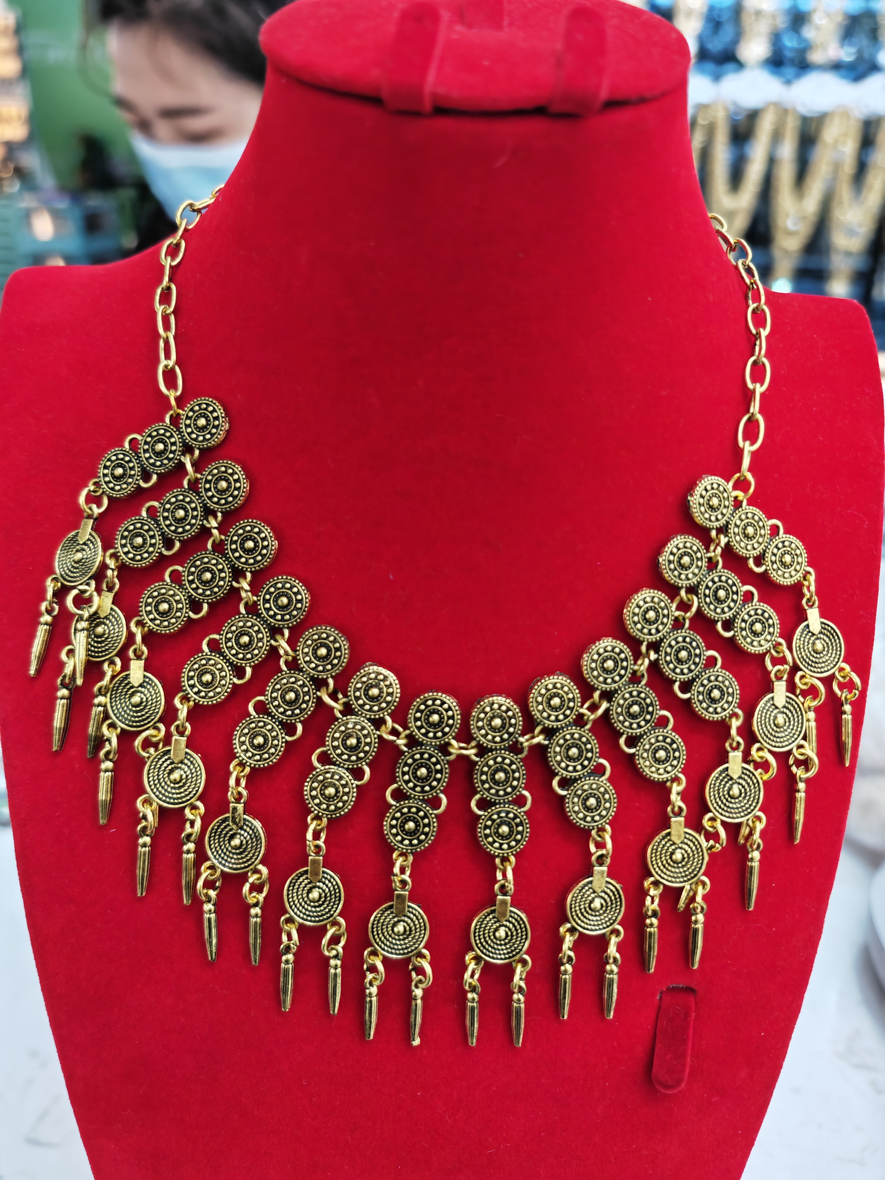 民族风合金项链简约时尚大气镀古银项链-250