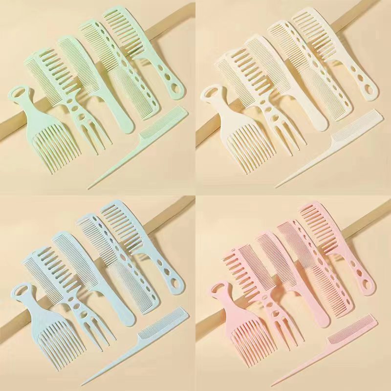 Comb, straight hair comb, hairdressing section comb, double-sided insert comb, plastic comb, oil-cut hairstyle comb set details Picture