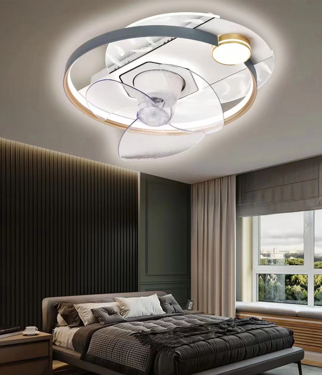 2022年新款现代简约卧室360度自然风 LED吸顶灯详情3