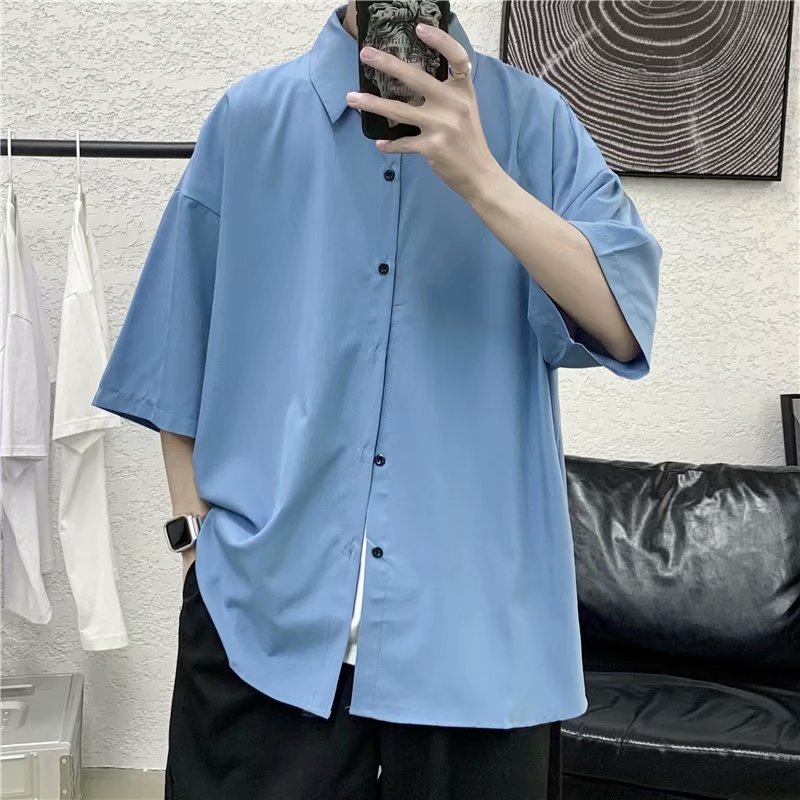 2022 Autumn And Winter Fashion Trend Hot Drill Half Sleeve T-Shirt Short Sleeve Round Neck Shirt Long Sleeve Shirt Base Shirt Men Long Sleeve Summer Short Sleeve Shirt Men Korean Version Ice Silk Thin Coat Japanese Fashion Brand Senior Men's Wear A Set With Three Specification drawing