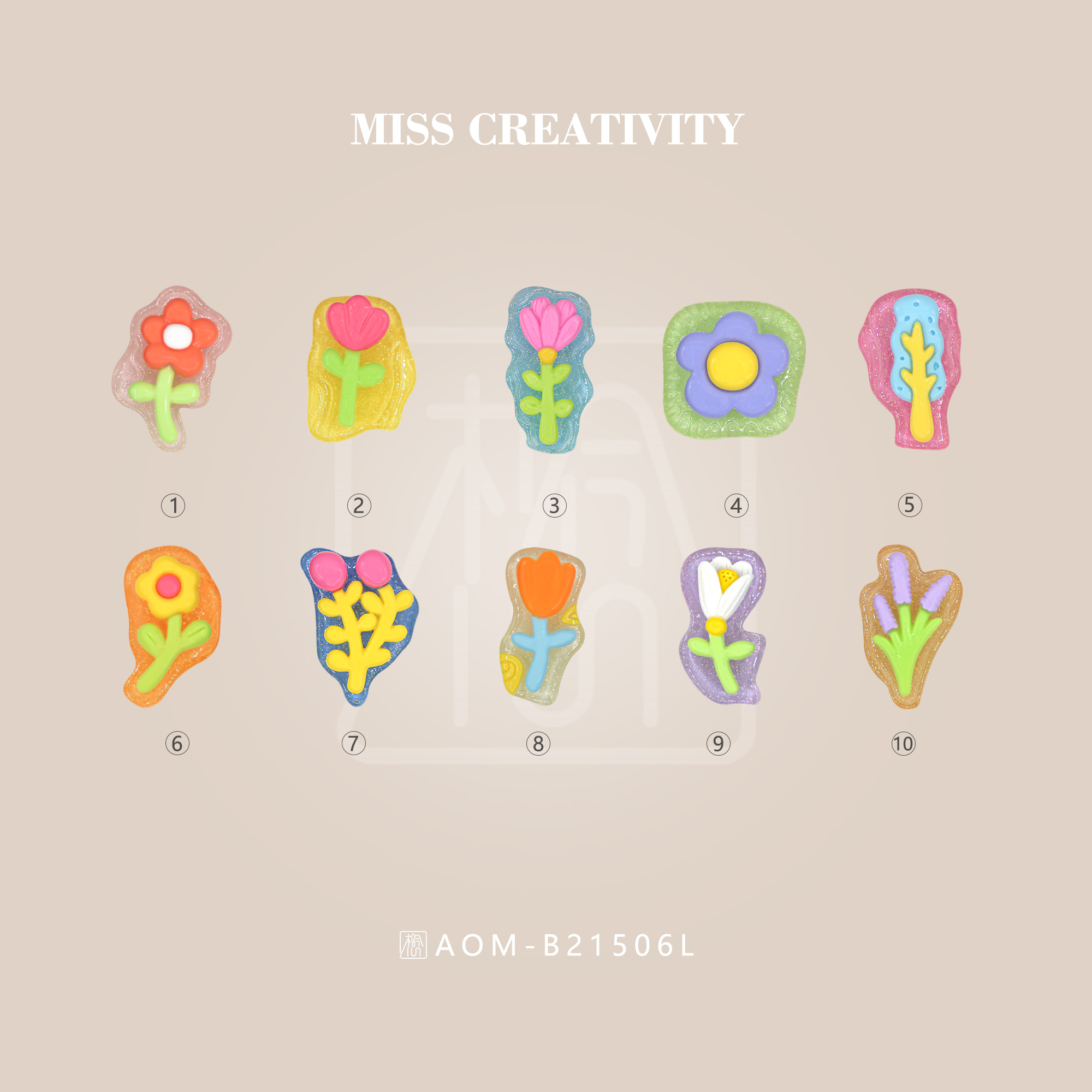 Miss creative resin accessories DIY home decoration Mobile phone case Water cup Glasses case Pencil case Parking plate car hanging curtain buckle Clothing accessories Hat headwear hair rope hair card children's decorations 21506 thumbnail