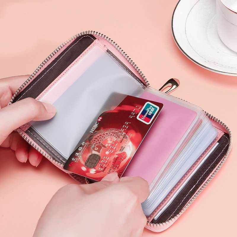 Card Bag Large Capacity Multi-Card Driving License Jacket Men's And Women's Anti-Degaussing Purse One Exquisite High-Grade Compact details Picture