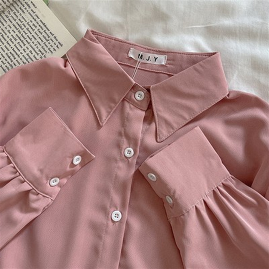 Shirt Female Autumn And Winter Design Sense Niche Fold Wear Shirt Senior Sense Coat 2022 New Autumn 2022 New Women's Fashion Casual Long-Sleeved Shirt 2 details Picture