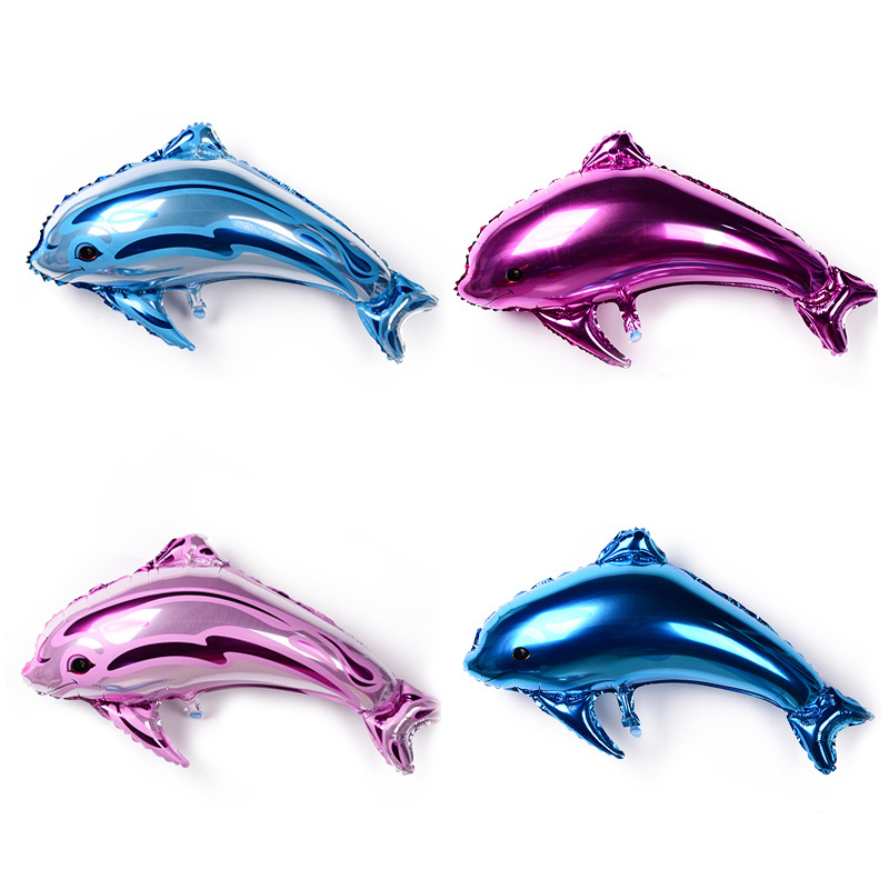 Medium Foil Dolphin Balloon Birthday Party Decoration Decoration Aquarium Helium Balloon Decoration Wholesale