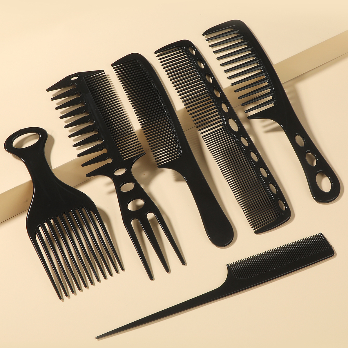 Comb, straight hair comb, hairdressing section comb, double-sided insert comb, plastic comb, oil-cut hairstyle comb set