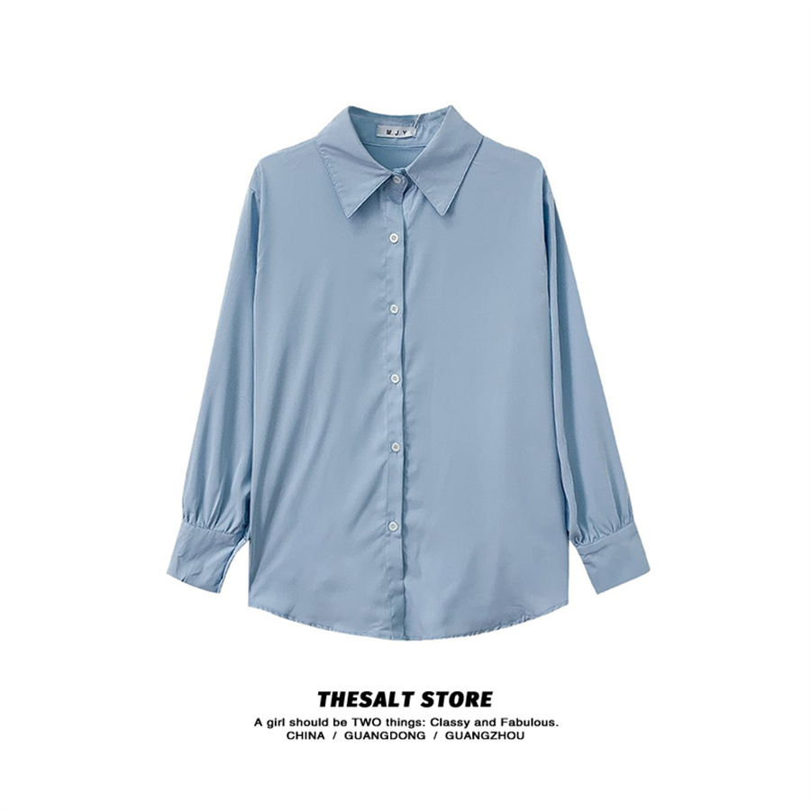 Shirt Female Autumn And Winter Design Sense Niche Fold Wear Shirt Senior Sense Coat 2022 New Autumn 2022 New Women's Fashion Casual Long-Sleeved Shirt 5