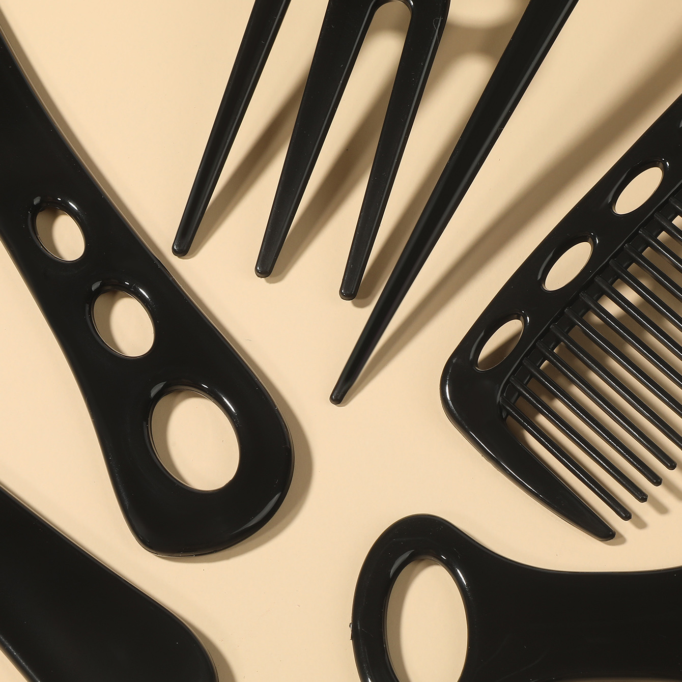 Comb, straight hair comb, hairdressing section comb, double-sided insert comb, plastic comb, oil-cut hairstyle comb set Item Picture