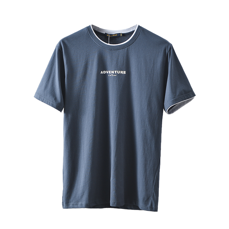 2022 Autumn/Winter Fashion Trend Hot Drill Half Sleeve T-Shirt Short Sleeve Round Neck Shirt Long Sleeve Shirt Base Shirt Men's Long High Set Cold Cotton Fabric
