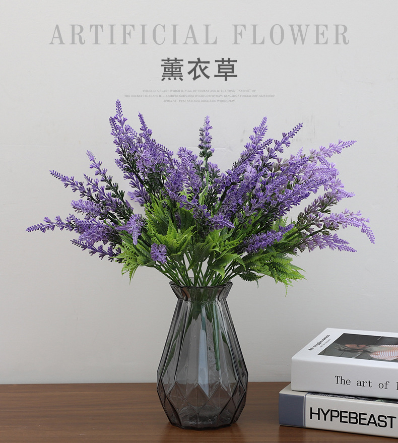 航宾仿真 仿真薰衣草 紫色薰衣草 仿真绿植 婚庆仿真花 婚礼布置家居花艺摆放 假花批发 厂家批发详情1