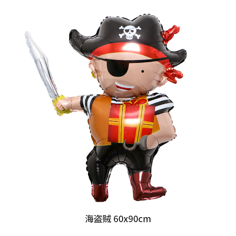 Amazon Pirate Ship Shark Aluminum Film Balloon Pirate Birthday Party Decoration Layout Foil Balloon Wholesale Item Picture