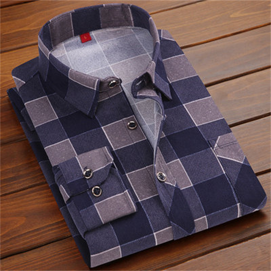 Autumn Long Sleeve Shirt Casual Plaid Oxford Floral Shirt Men's Slim Youth Pure Cotton Shirt Tide 11