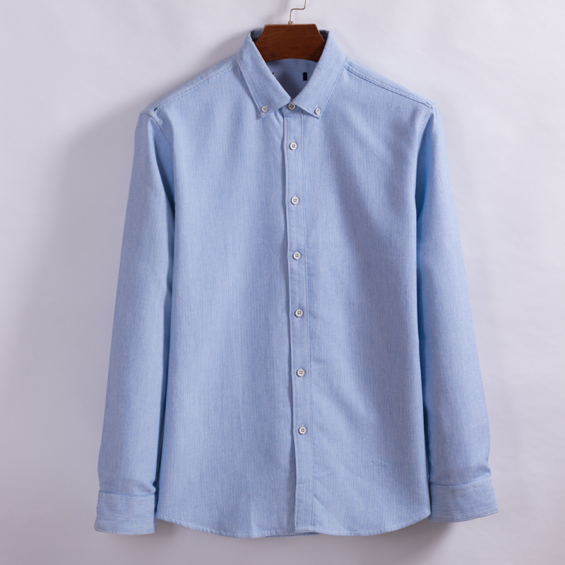 Brand Men's Cut Label Light Blue Long Sleeve Shirt Shirt Autumn And Winter Trend Top 1