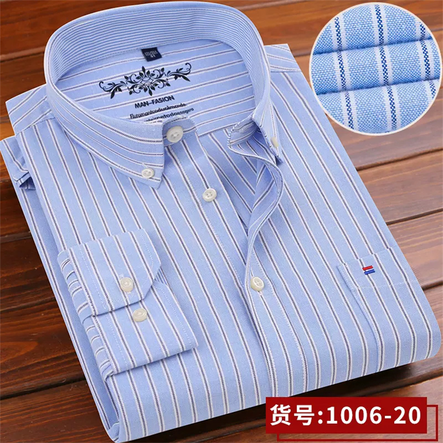 Spring Summer Shirt For Men Oxford Woven Long Sleeve Korean Version Slim Base Casual Men's Shirt Shirt Inch Shirt 18 details Picture