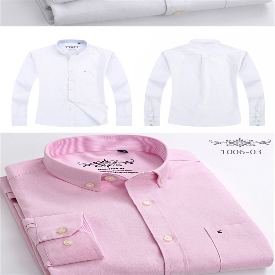 Spring Summer Shirt For Men Oxford Textile Long Sleeve Korean Version Slim Base Casual Men's Shirt Shirt Inch Shirt 11