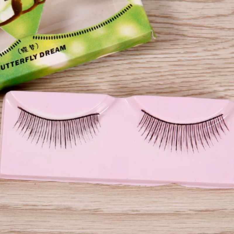 Factory direct sales of Korean version fresh and clean cotton thread stems, pure handcrafted imported natural nude makeup false eyelashes 1 pair per box Specification image