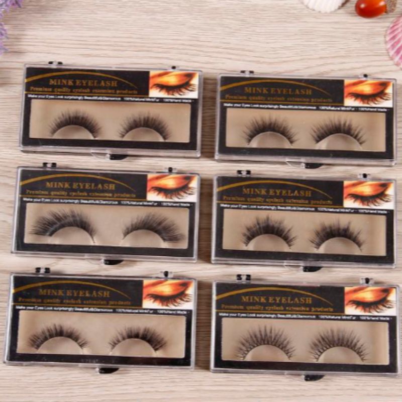 Wholesale of high-end mink false eyelashes with three-dimensional multi-layer simulation, natural and realistic, thick, slender and long cross style Specification image