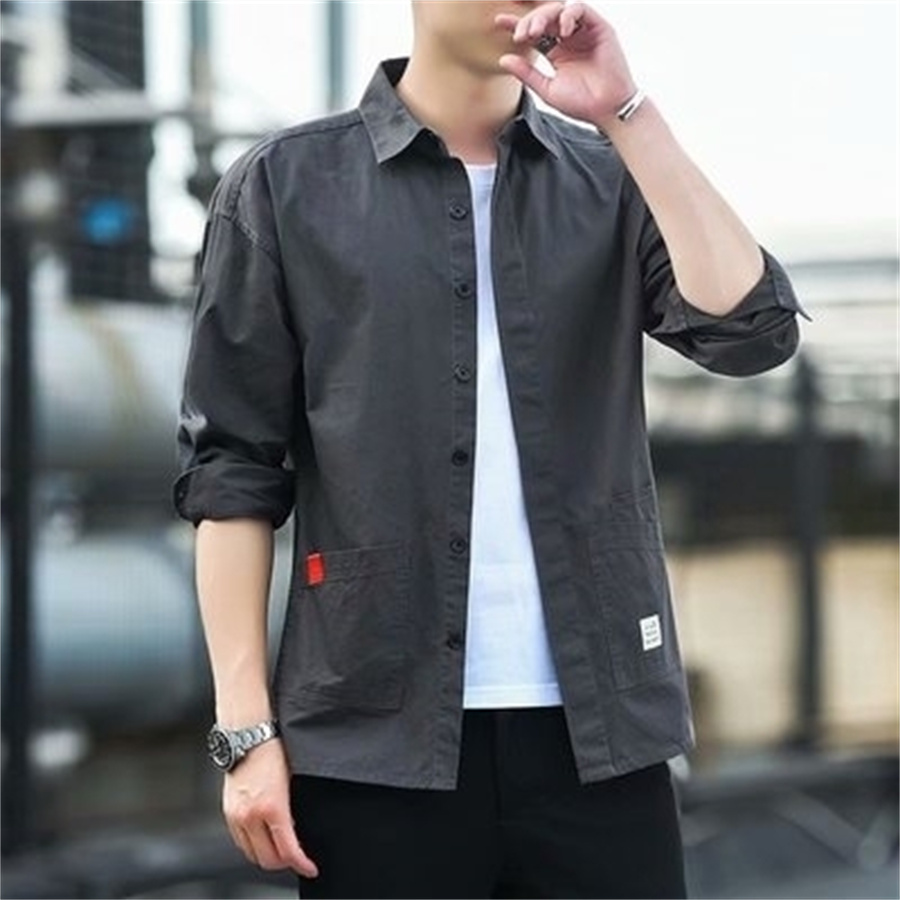 Spring Fashion Casual Long-Sleeved Shirt Out Of The Cabinet Men's Light Mature Thin Long Shirt Korean Version Slim Inch Coat Base 3