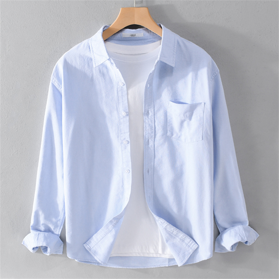 Spring Fashion Casual Long-Sleeved Shirt Out Of The Cabinet Men's Light Mature Thin Long Shirt Korean Version Slim Inch Coat Base 11