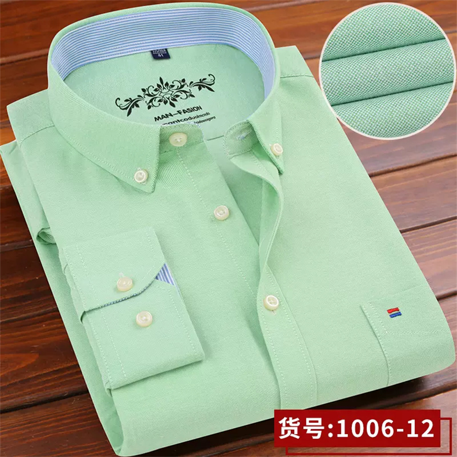 Spring Summer Shirt For Men Oxford Textile Long Sleeve Korean Version Slim Base Casual Men's Shirt Shirt Inch Shirt 21 details Picture
