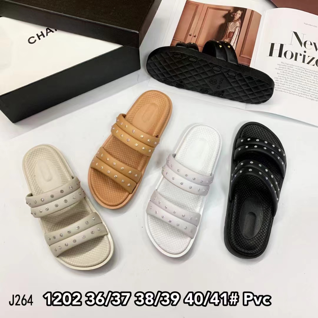 Cross-border foreign trade large size summer fashion leisure outdoor with a line of wedges women's slippers