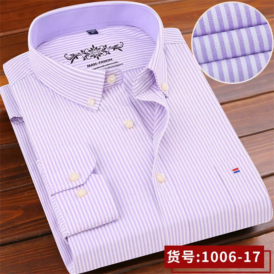 Spring Summer Shirt For Men Oxford Woven Long Sleeve Korean Version Slim Base Casual Men's Shirt Shirt Inch Shirt 12 details Picture