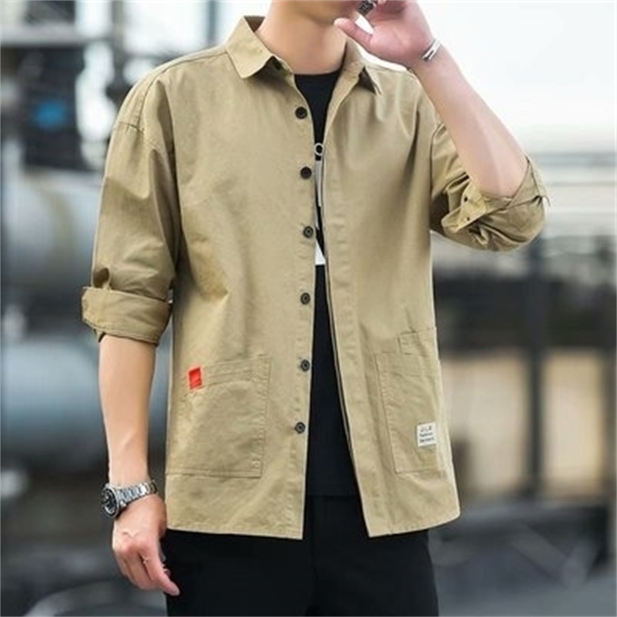Spring Fashion Casual Long-Sleeved Shirt Out Of The Cabinet Men's Light Mature Thin Long Shirt Korean Version Slim Inch Coat Base 3 Application Scenario