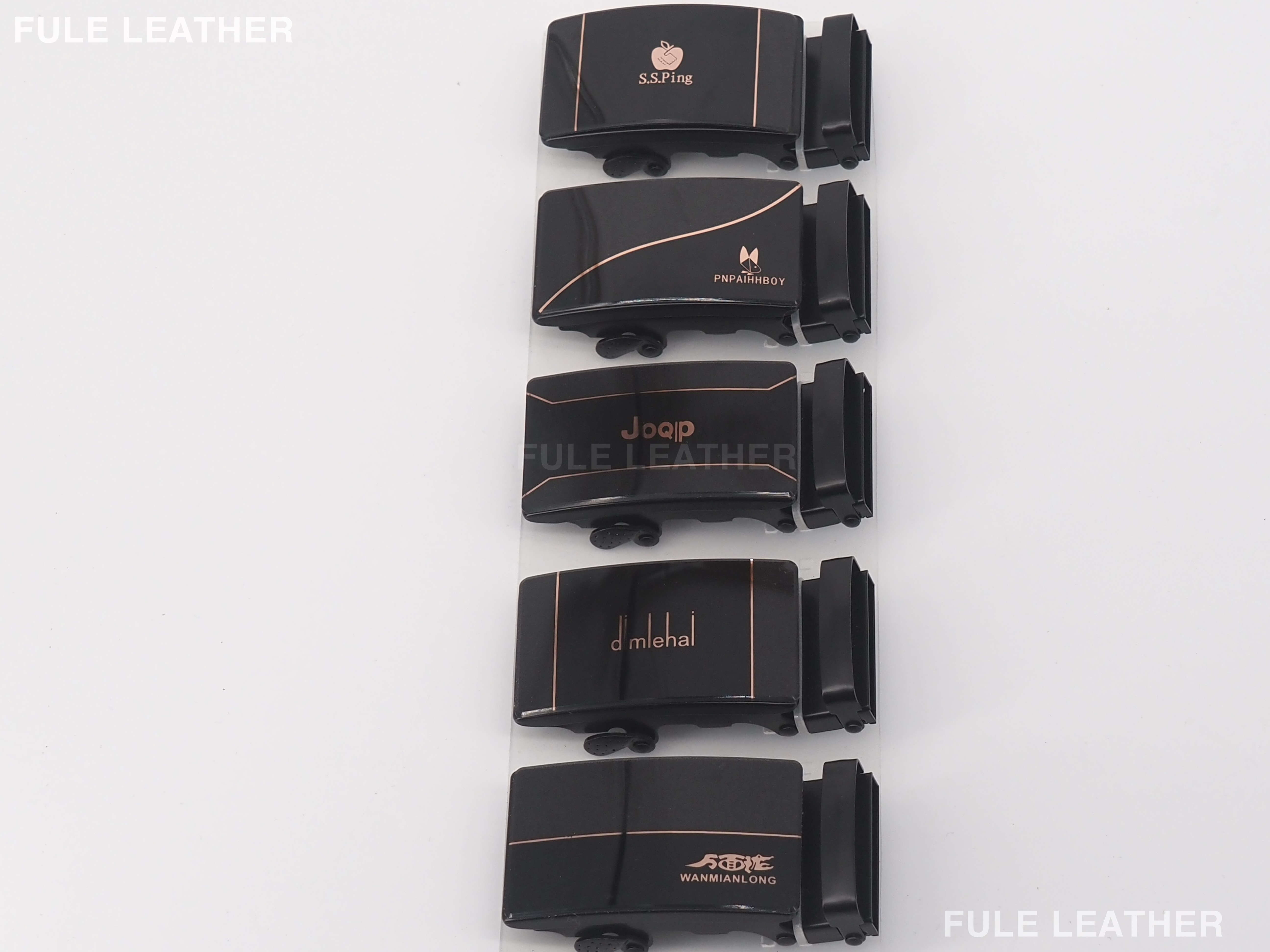 [Fulle Leather Goods] 4.0 Acrylic Semi-frosted Gold Shipping mark Men's belt buckle Automatic belt buckle thumbnail
