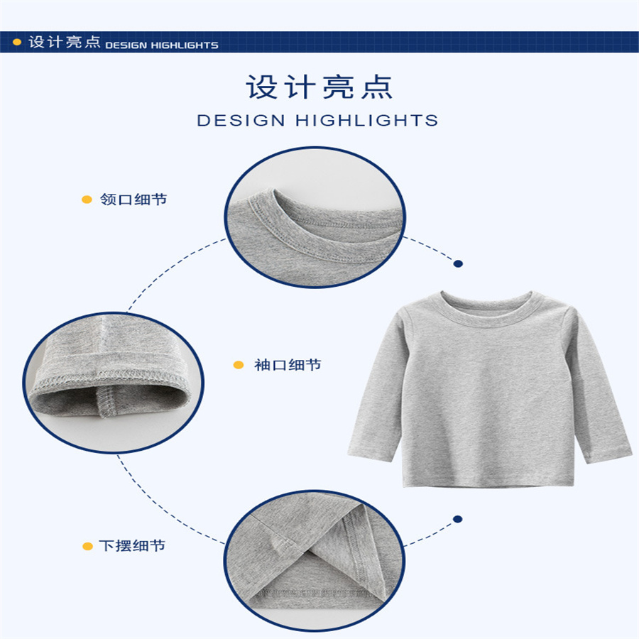 Boys' And Girls' Turtleneck Bottoms Warm Winter 2022 New Skin-Friendly Breathable Lapel Long Sleeve T-Shirt 5 details Picture