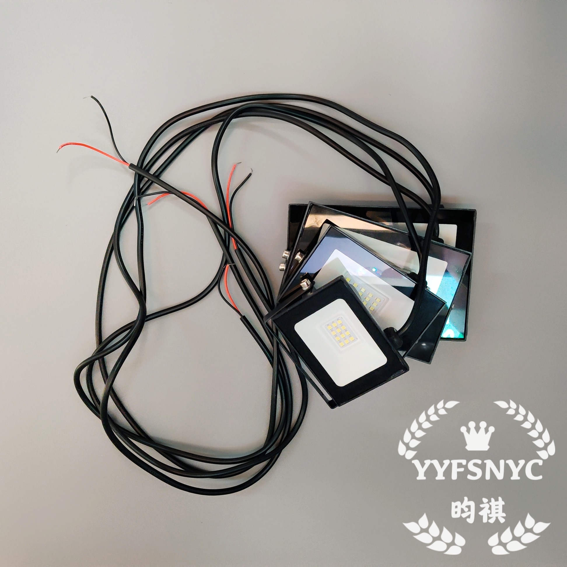 LED户外防水投光灯 DC12V低压投光灯带线夹庭院灯工程泛光灯