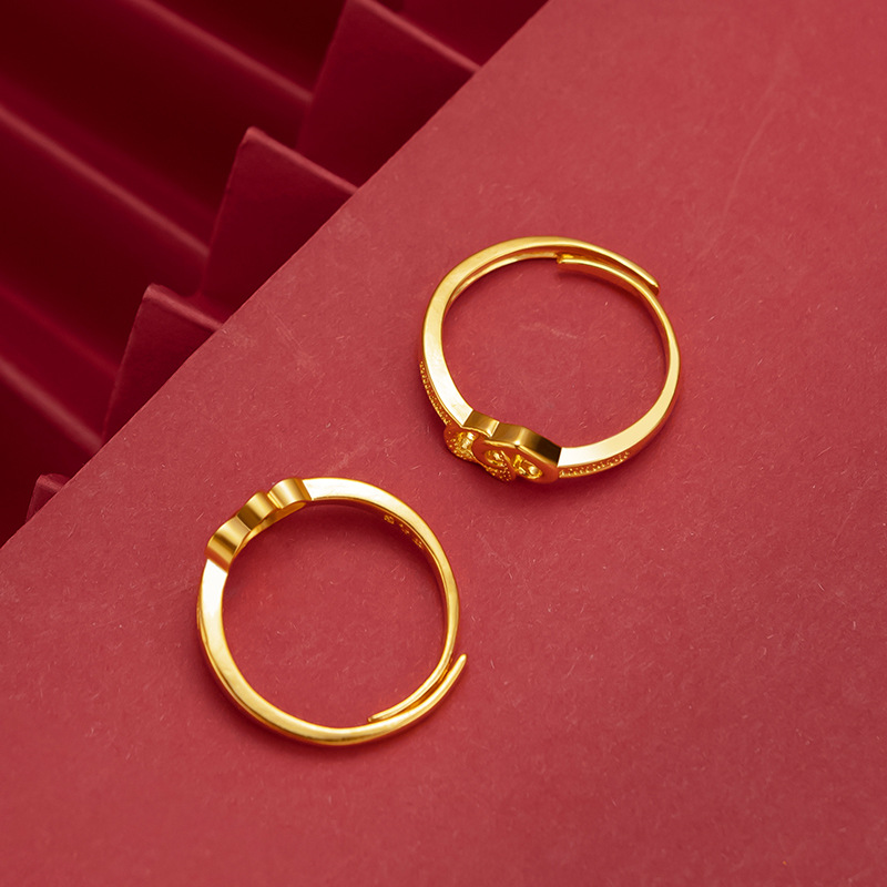 Vietnamese sand gold gold-plated double heart women's ring, Pinduoduo best-selling ring, Japanese and Korean fashionable open heart women's ring Application Scenario