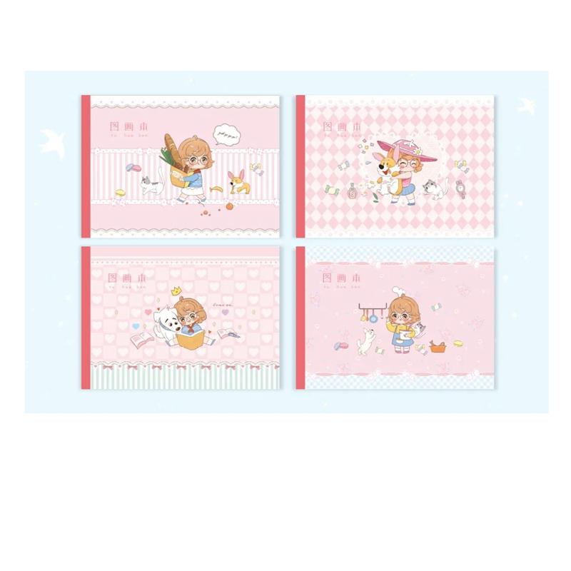Cute sketchbook art blank children's elementary school drawing book graffiti cartoon a4 children's sketchbook picture book play together