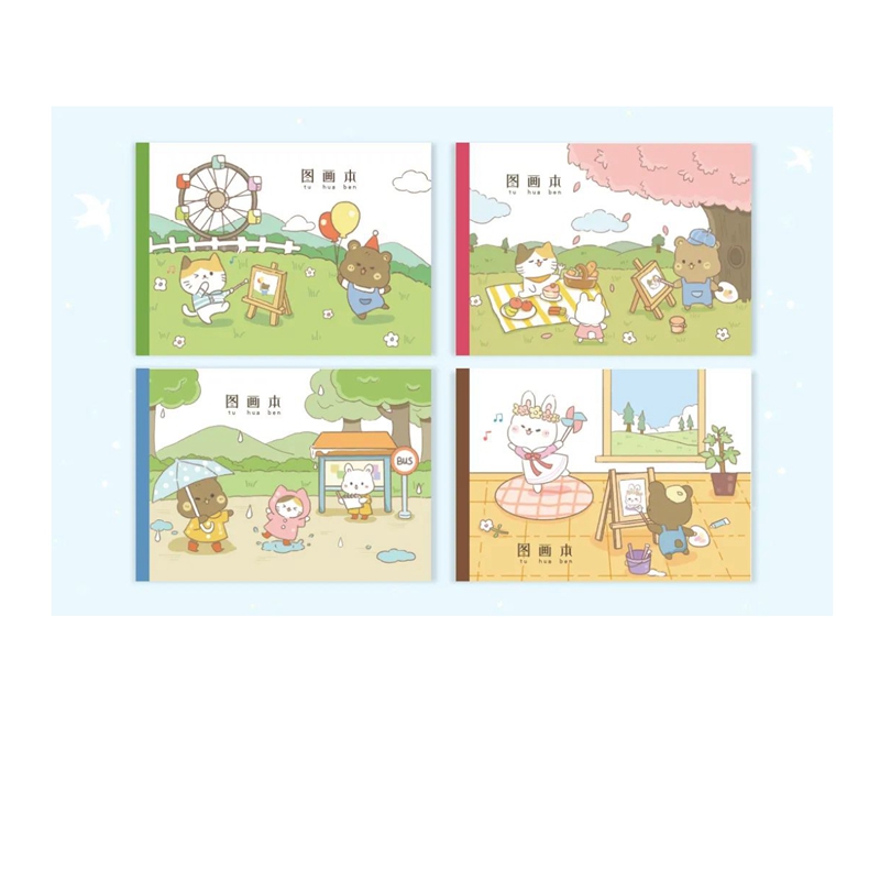 Cute sketchbook art blank children's elementary school drawing book graffiti cartoon a4 children's sketchbook picture book paint thumbnail