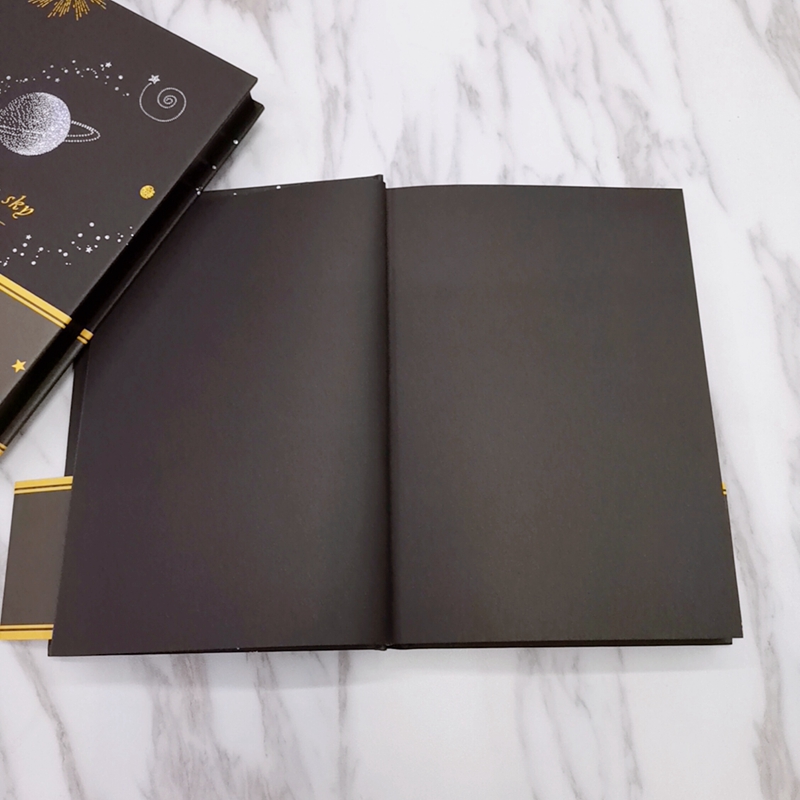 Black inner hardback 32k Notepad Sketch book hardfaced diary details Picture
