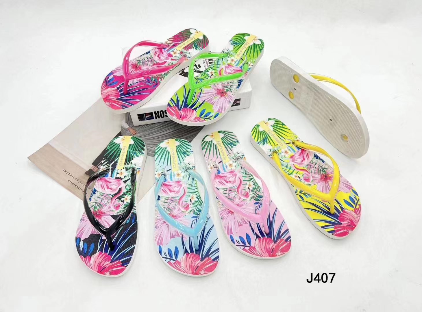Flip-flops Bow flip-flops flowers Lovely slippers for outdoor wear comfortable soft-soled flip-flops for indoor wear