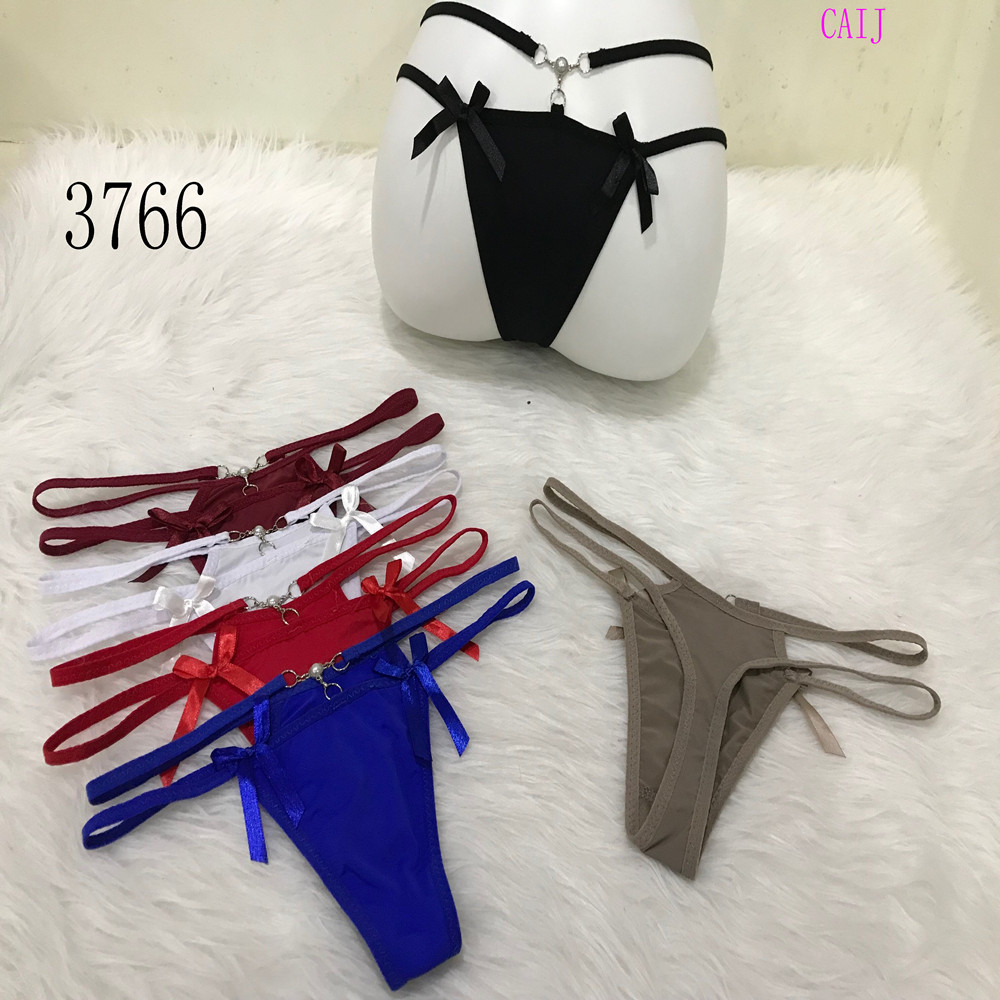 Low-rise sexy transparent lace thong seductive thin belt seamless lace cutout underwear details Picture