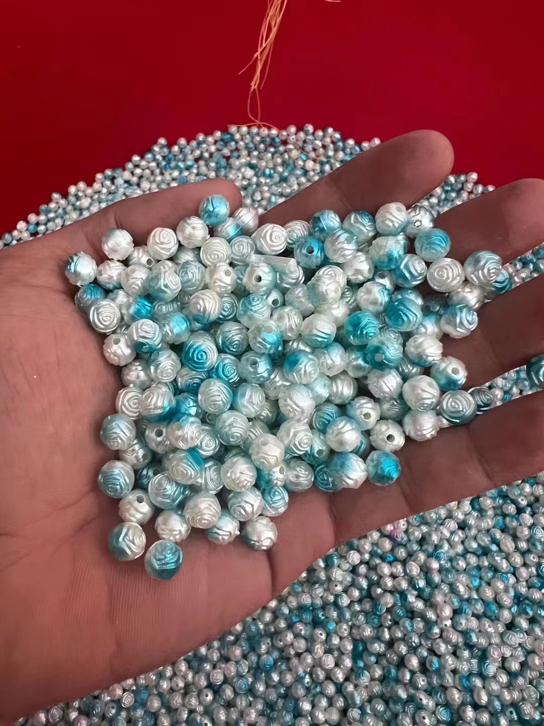 Blue and white wave bead Yicheng clothing accessories factory direct diy handmade accessories accessories