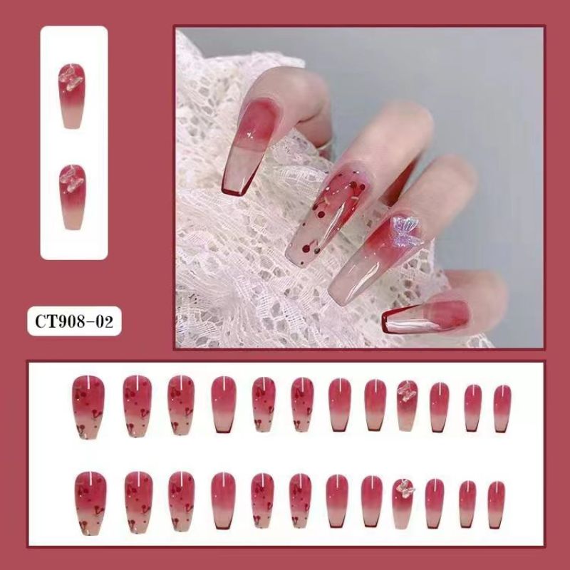 Net Red With Pure Manual Detachable Patch Finished Ins Wind Fake Nail Short Flat Nail Wear A 11 details Picture