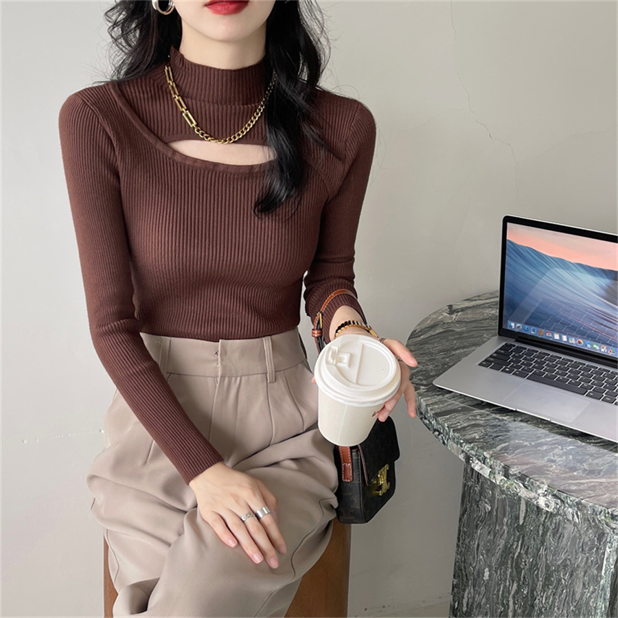 Spring New Korean Version Of The Cold Warm Slimming Temperament Sweater Solid Color Matching Thin Long Cardigan Slimming Long Sleeve Sweater Female 35