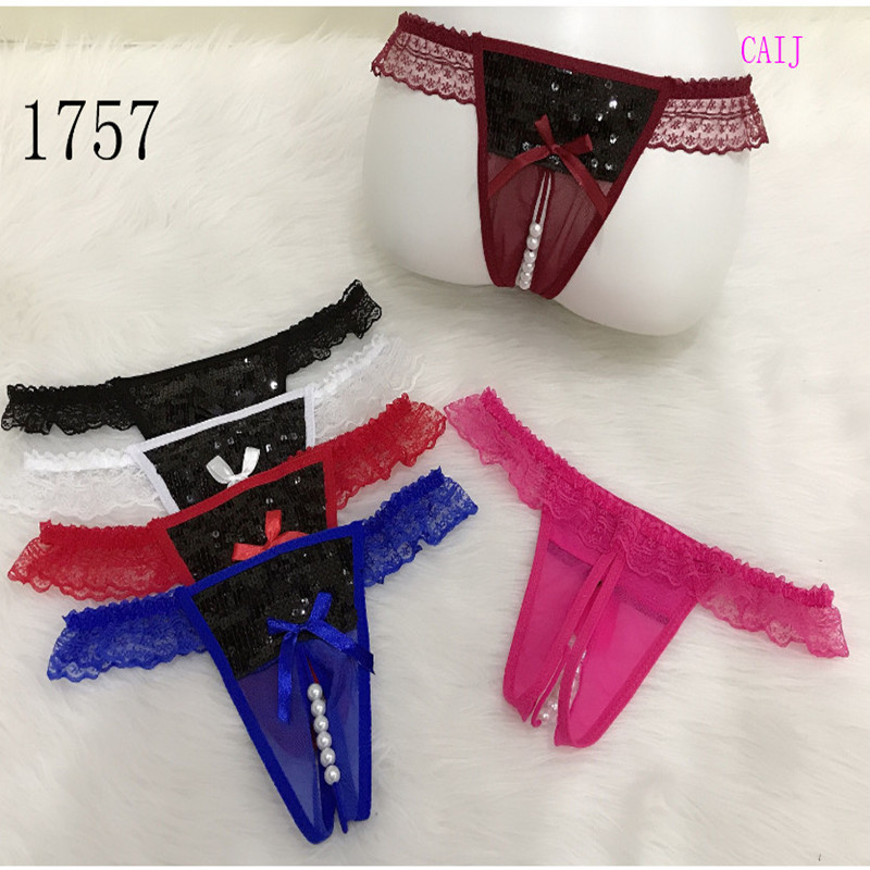 French lace thong sexy pure sexy semi-transparent thong full figure