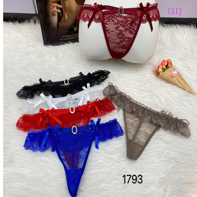 French lace thong sexy pure sexy semi-transparent thong details Picture