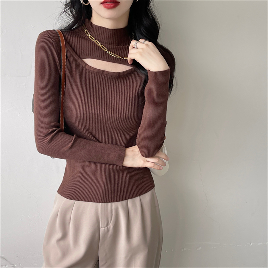 Spring New Korean Version Of Warm Slim Temperament Sweater Solid Color Matching Thin Long Cardigan Slim Long Sleeve Sweater Female 27 Specification drawing