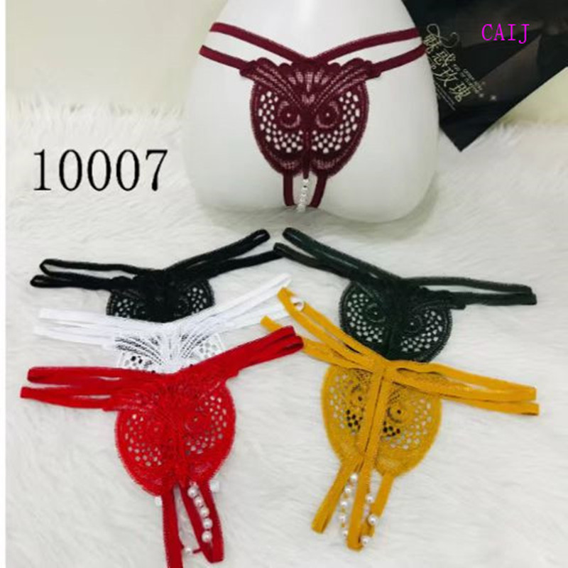 New sexy solid color translucent open crotch comfortable lace thong mesh low waist-free pants Application Scenario