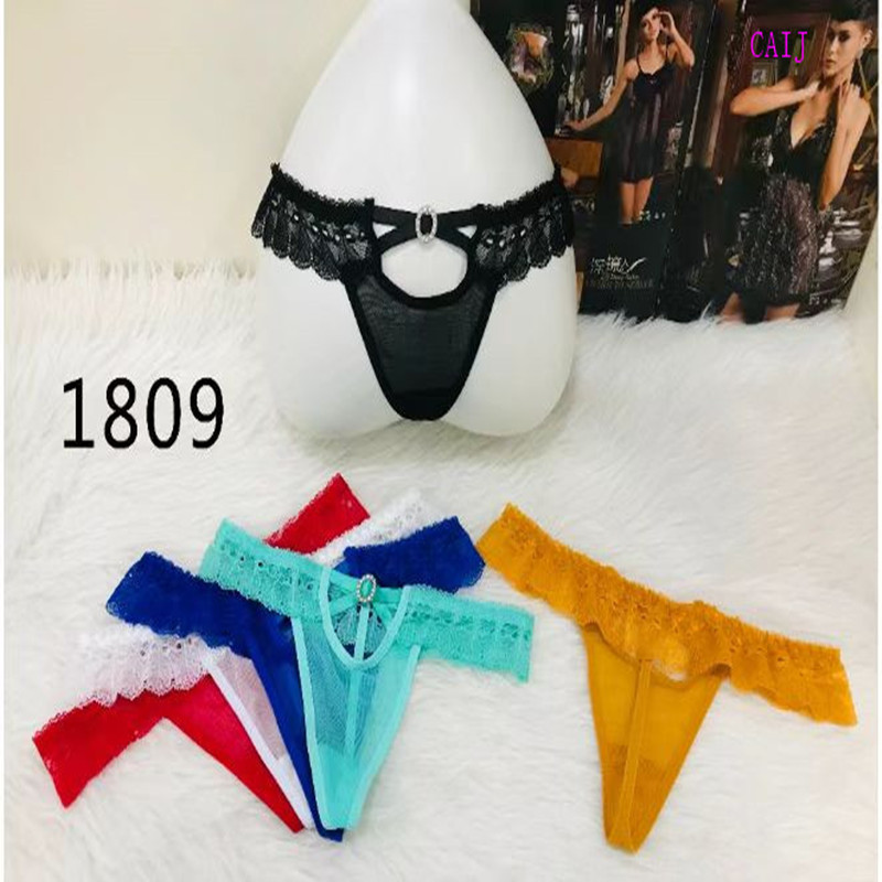 Lace embroidery open crotch sexy hollow ultra-thin no-wear low waist no trace tee short Item Picture