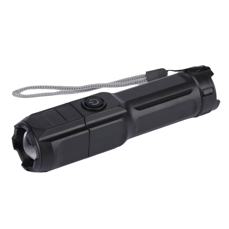 81020 linterna de plástico zoom telescópico linterna de luz brillante linterna de enfoque recargable USB mini linterna de luz brillante portátil details Picture