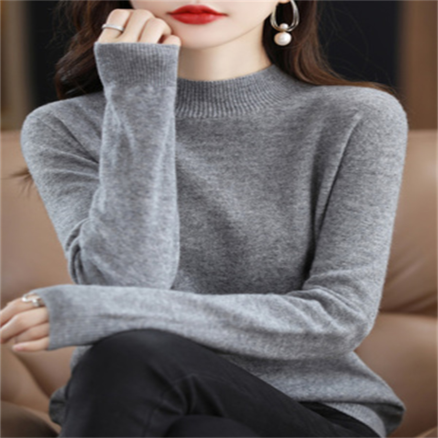 Spring New Korean Version Of The Cold Warm Slimming Temperament Sweater Solid Color Matching Thin Long Cardigan Slimming Long-Sleeved Sweater Female 42