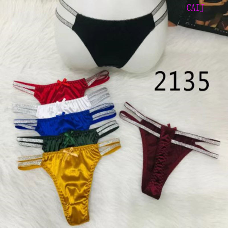 Sexy lace T-thong women's low-rise peplum sheer mesh panties Item Picture