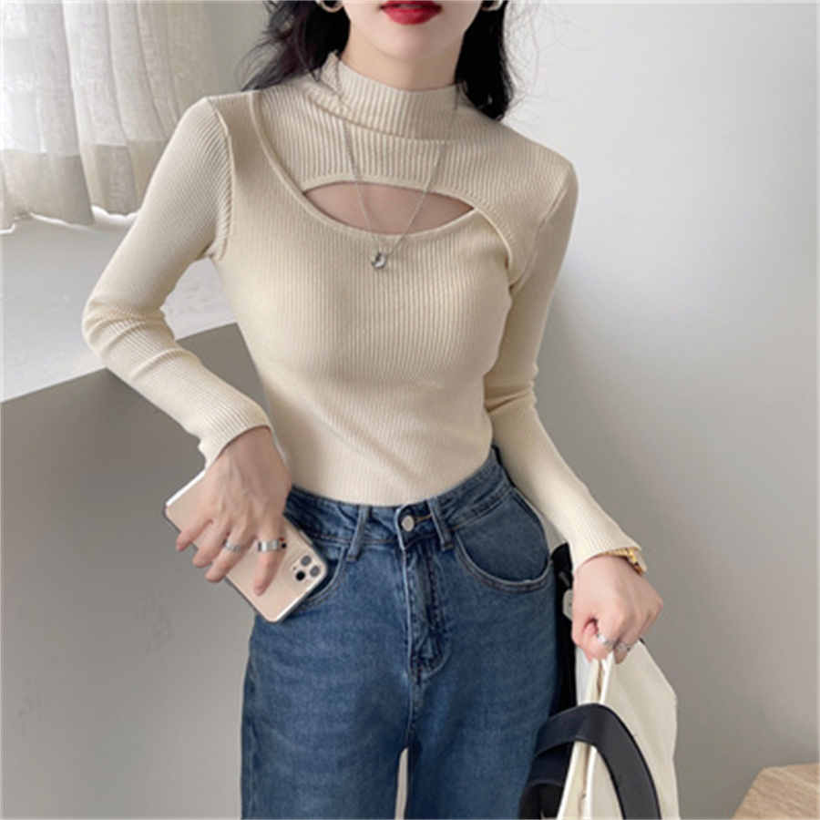Spring New Korean Version Of The Cold Warm Slimming Temperament Sweater Solid Color Matching Thin Long Cardigan Slimming Long Sleeve Sweater Female 17 details Picture