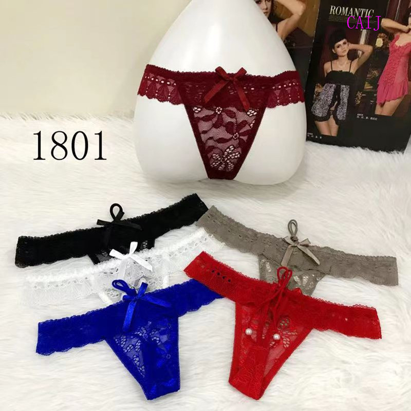 Lace embroidery open crotch sexy hollow ultra-thin no-wear low waist no trace tee short Specification drawing